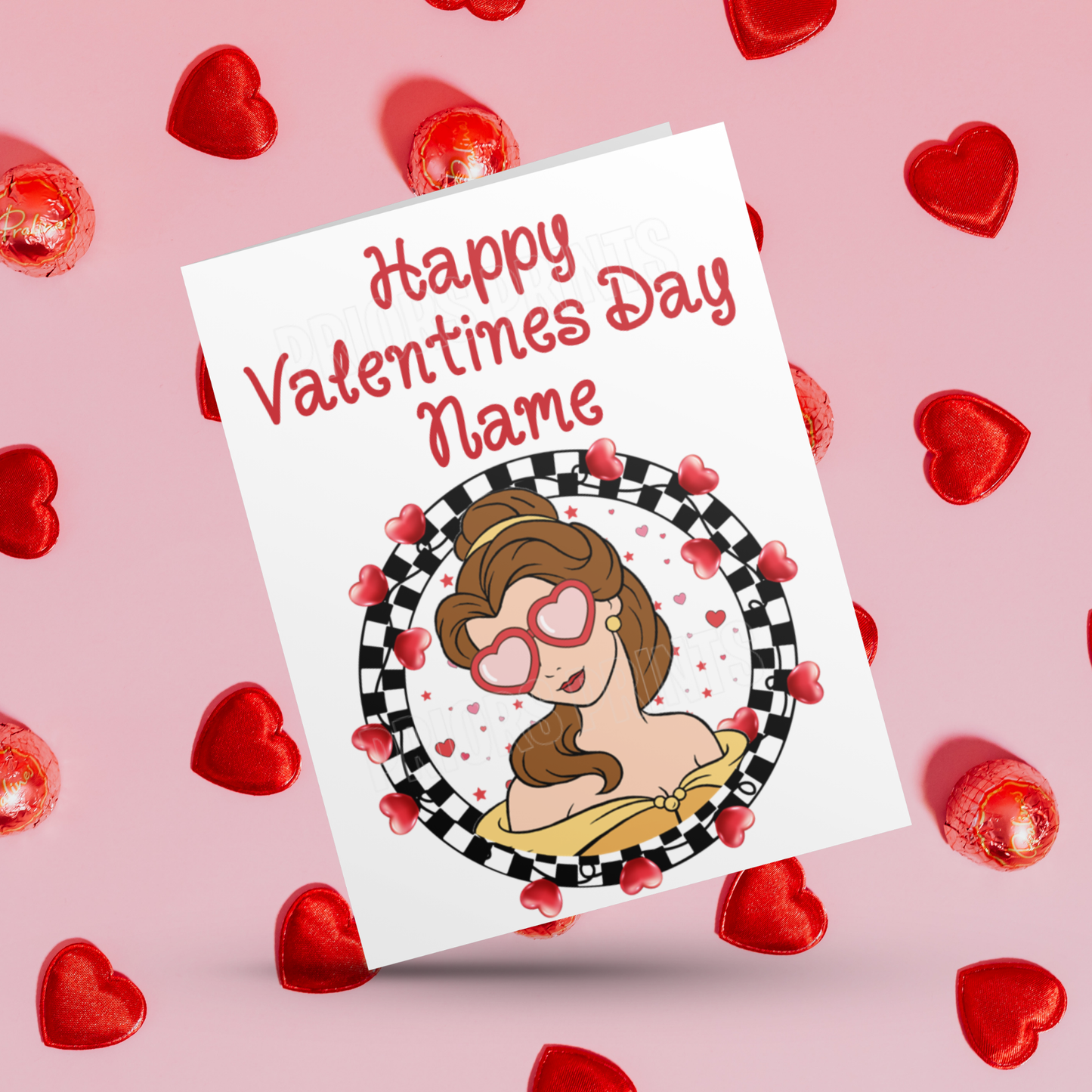 Disney Character Personalised Valentines Day Card 3 I Lilo and Stitch I Beauty & The Beast I Tinkerbell I Aristocats I Sleeping Beauty