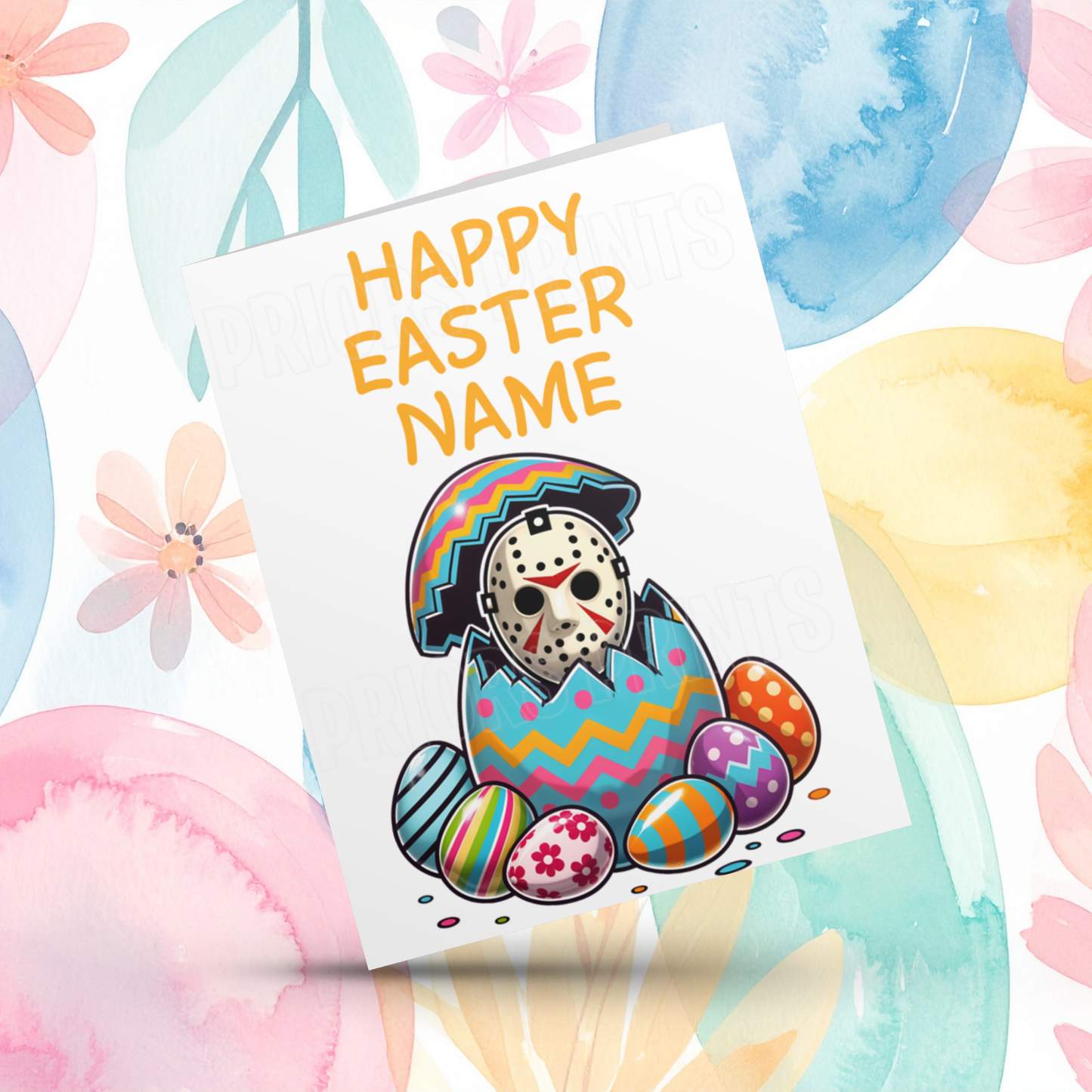 Mixed Characters in Easter Egg Personalised Easter Card- Listing 1