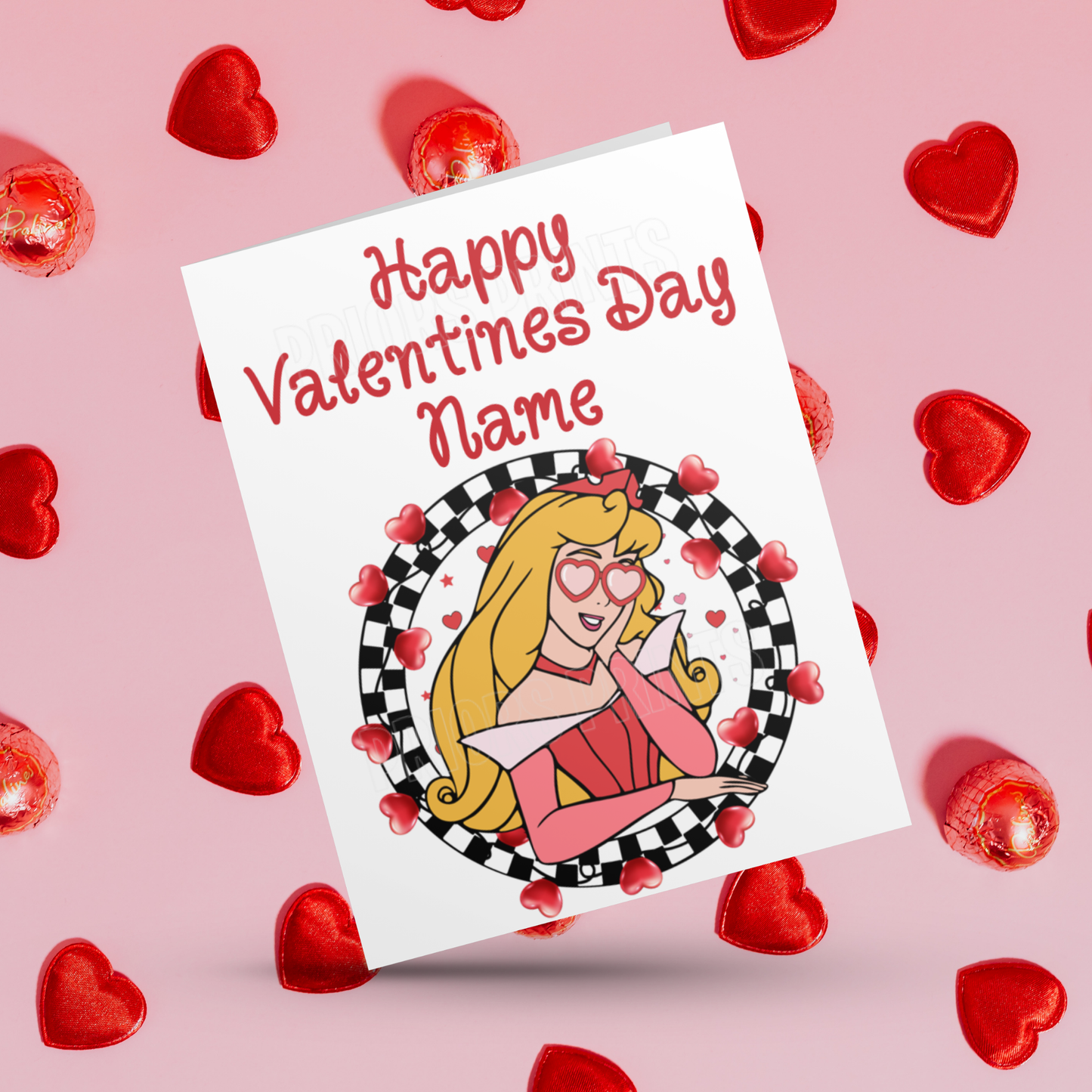 Disney Character Personalised Valentines Day Card 3 I Lilo and Stitch I Beauty & The Beast I Tinkerbell I Aristocats I Sleeping Beauty