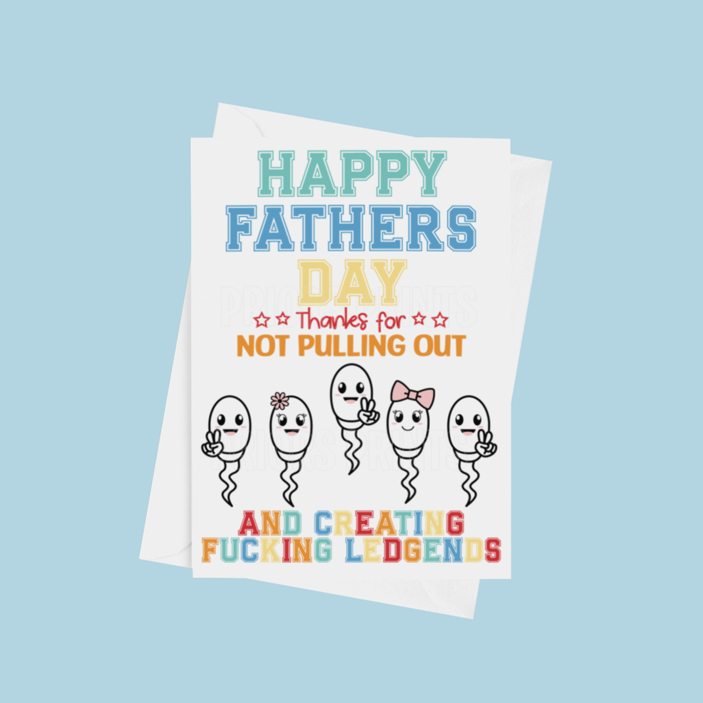 Personalised Funny Sperm Fathers Day Card for up to 5 children