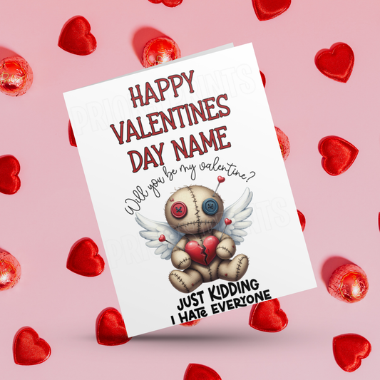Cute Voodoo Dolls Personalised Valentines Day Cards