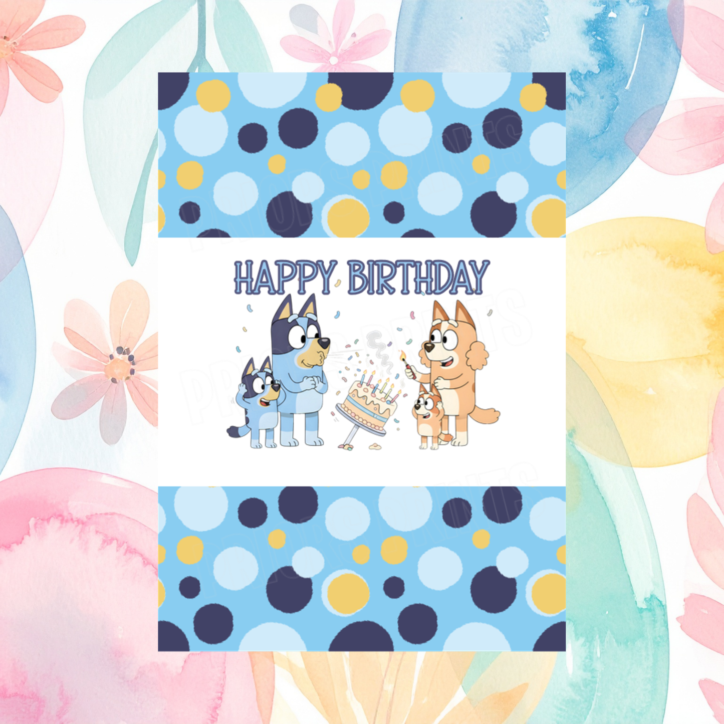 Bluey Birthday Chocolate Bar Wrapper