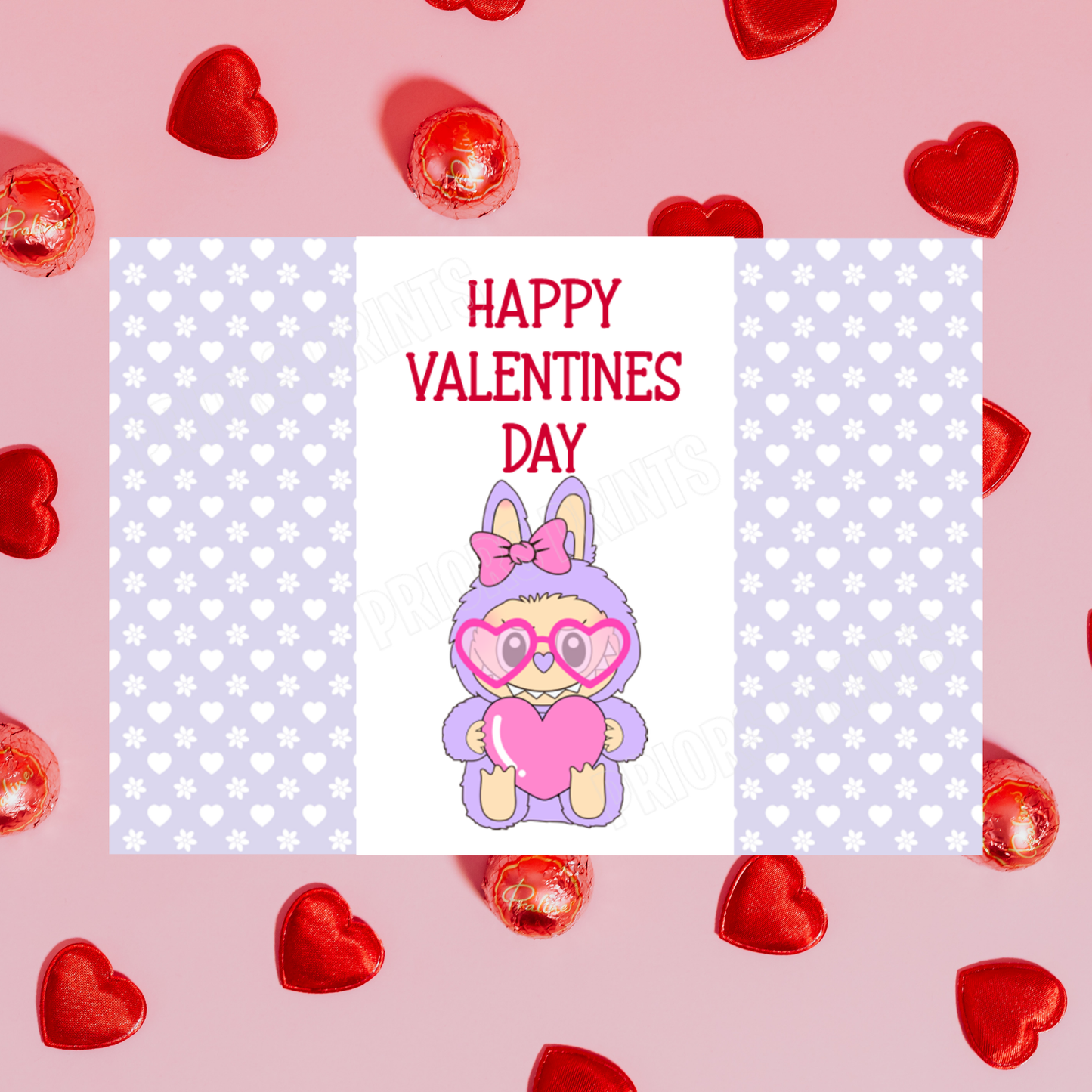 Labubu Valentines Day Chocolate Bar Wrappers