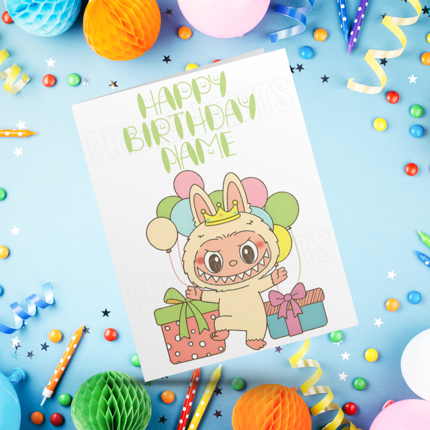 Personalised Labubu Birthday Card