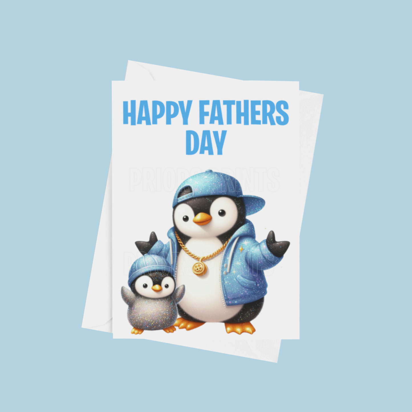Father & Child Cool Animals Happy Fathers Day Card
