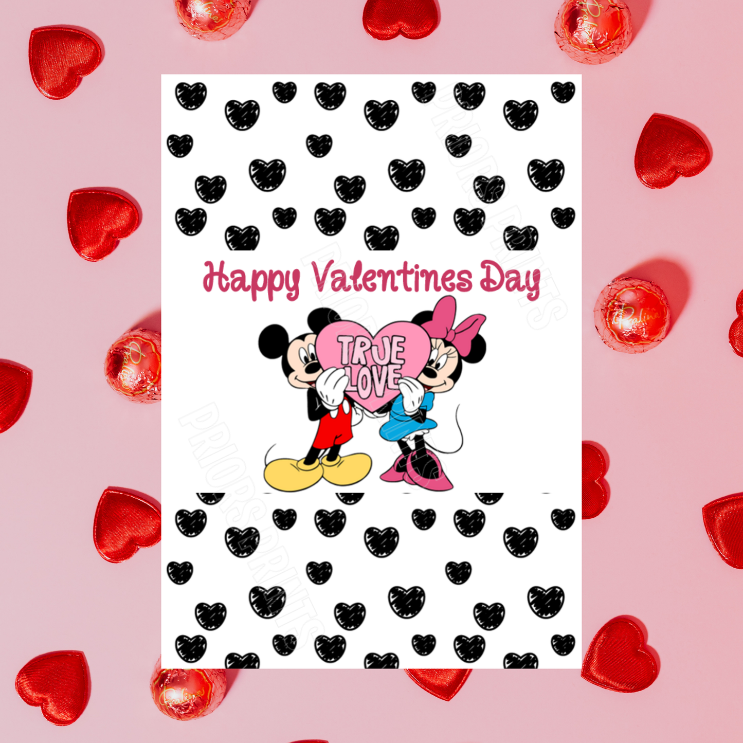 Mickey & Minnie Mouse Valentines Day Chocolate Bar Wrappers