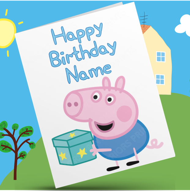 Peppa Pig Personalised Birthday Card