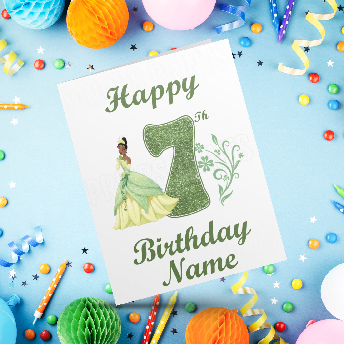 Personalised Tiana Birthday Card with age 1-9 I Disney I The Princess & The Frog I Princess