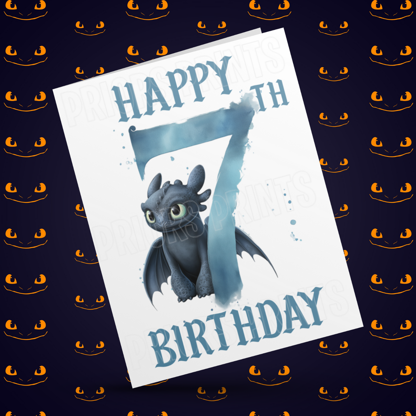 Personalised Toothless Birthday Card with Age 1-20 Years (How To Train Your Dragon)