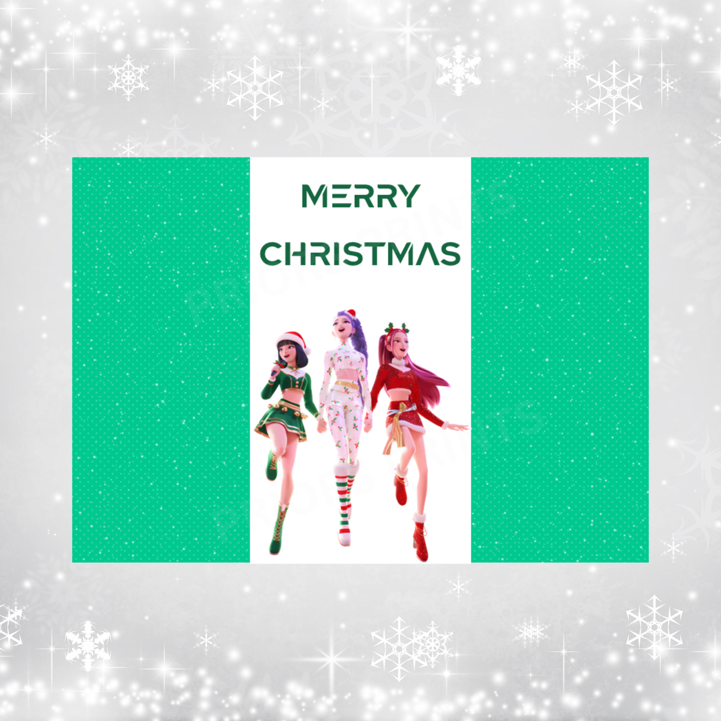 K Pop Demon Hunter Christmas Chocolate Bar Wrapper