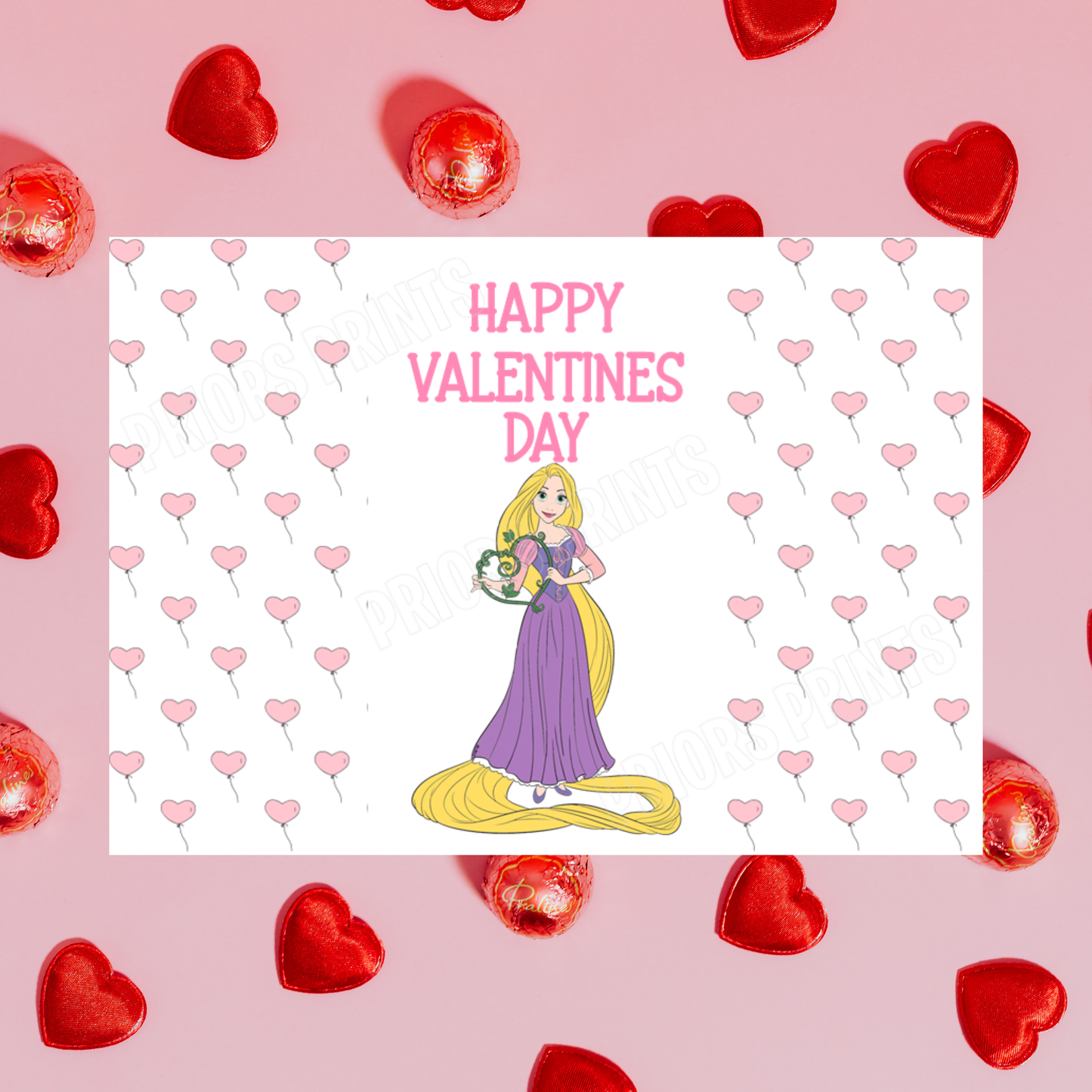 Cute Disney Princess Valentines Day Chocolate Bar Wrappers Belle I Sleeping Beauty I Little Mermaid I Tiana I Rapunzel I Ariel I Tangled