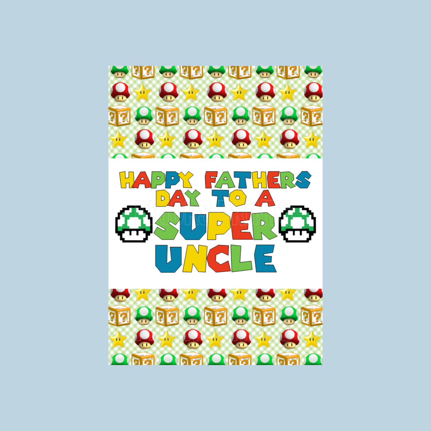 Super Mario Happy Fathers Day Chocolate Bar Wrapper