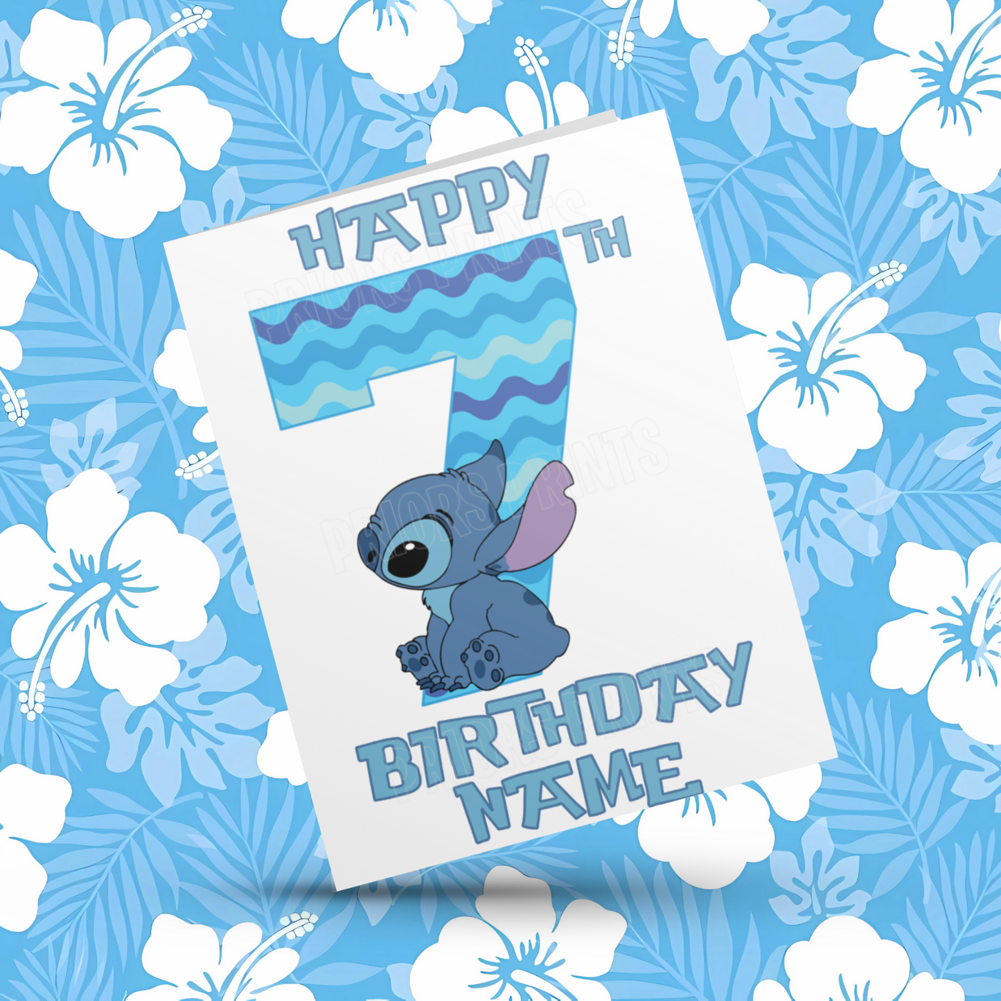 Personalised Stitch Birthday Card with Age 1-20 Years