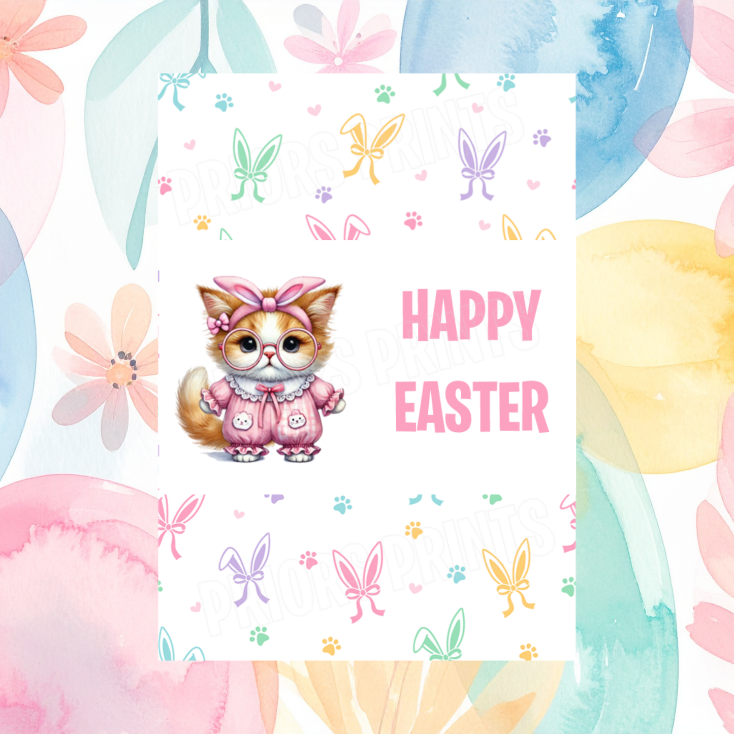 Cute Cat Easter Chocolate Bar Wrapper