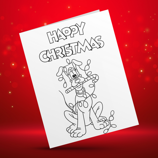 Colour Your Own Mickey Mouse Christmas Card