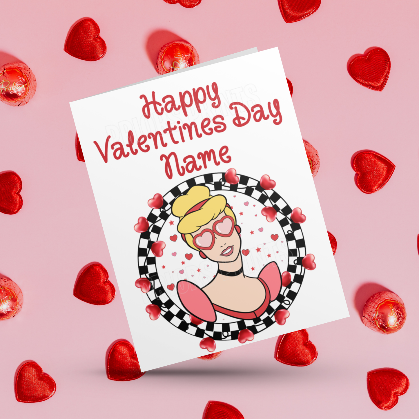 Disney Character Personalised Valentines Day Card 3 I Lilo and Stitch I Beauty & The Beast I Tinkerbell I Aristocats I Sleeping Beauty