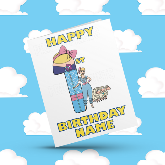 Personalised Bo Peep Birthday Card with Age 1-20 Years (Toy Story)