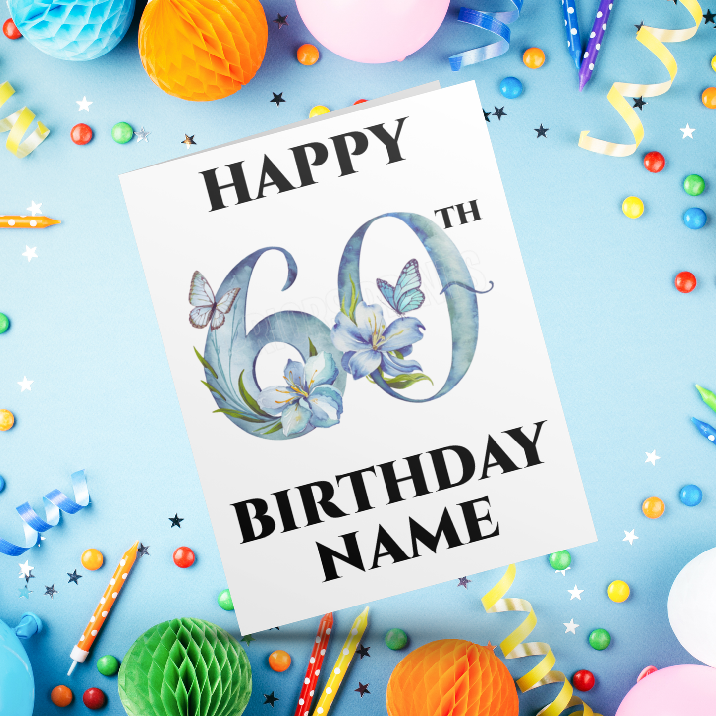Personalised Blue Butterfly Milestone Birthday Card I 18th I 21st I 30th I 40th I 50th I 60th I 70th I 80th I 90th