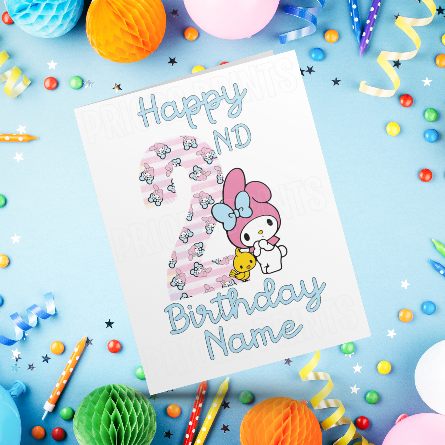 Personalised My Melody Birthday Card with Age 1-20 Years (Sanrio- Hello Kitty & Friends)