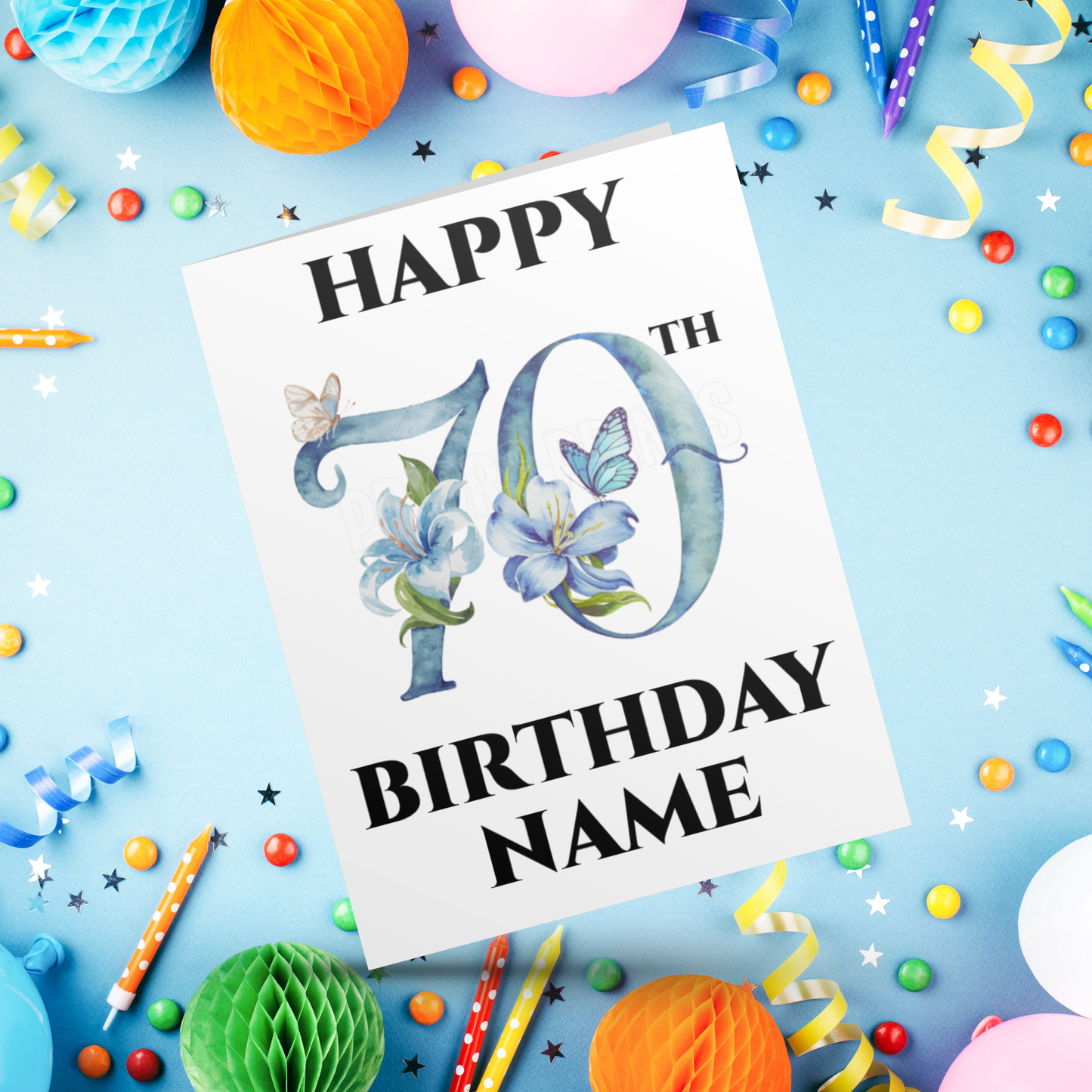 Personalised Blue Butterfly Milestone Birthday Card I 18th I 21st I 30th I 40th I 50th I 60th I 70th I 80th I 90th