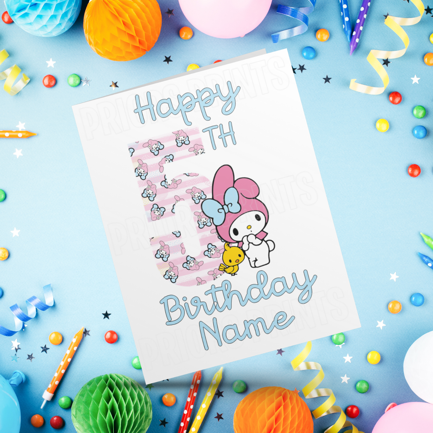Personalised My Melody Birthday Card with Age 1-20 Years (Sanrio- Hello Kitty & Friends)