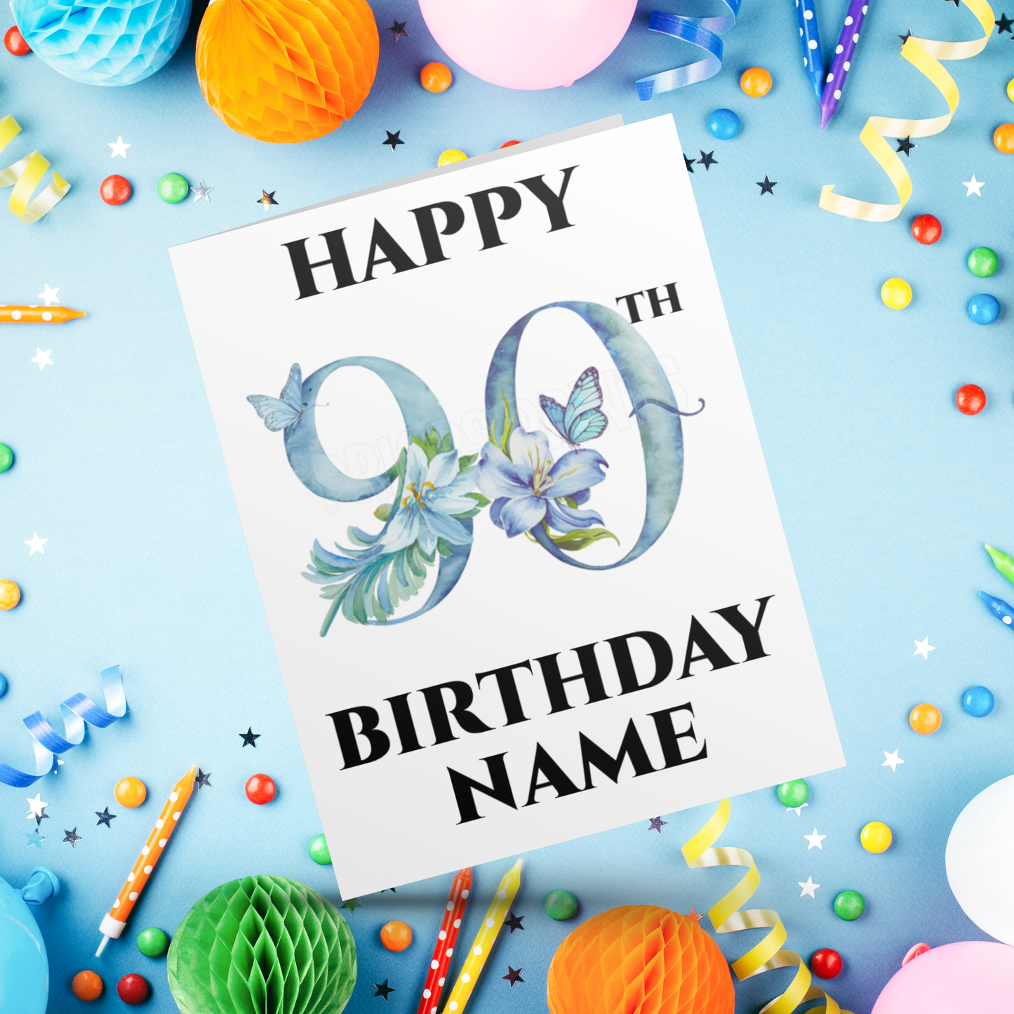 Personalised Blue Butterfly Milestone Birthday Card I 18th I 21st I 30th I 40th I 50th I 60th I 70th I 80th I 90th