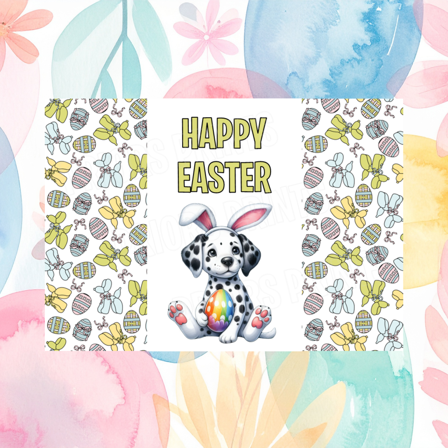 Cute Dog Easter Chocolate Bar Wrapper- Listing 1