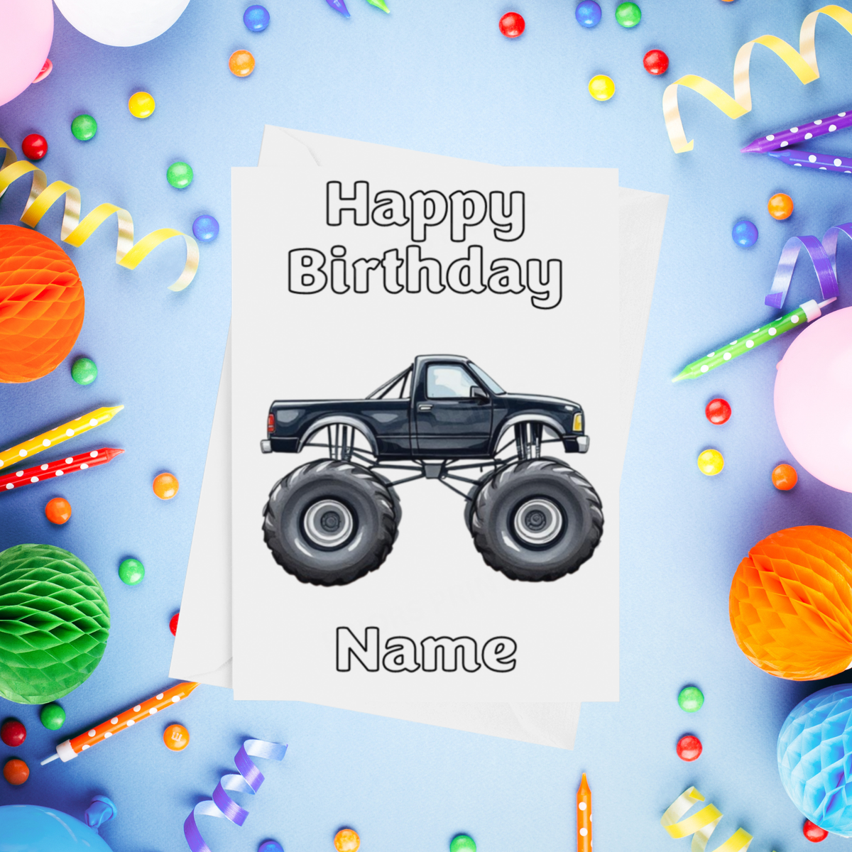 Monster Trucks Personalised Birthday Card
