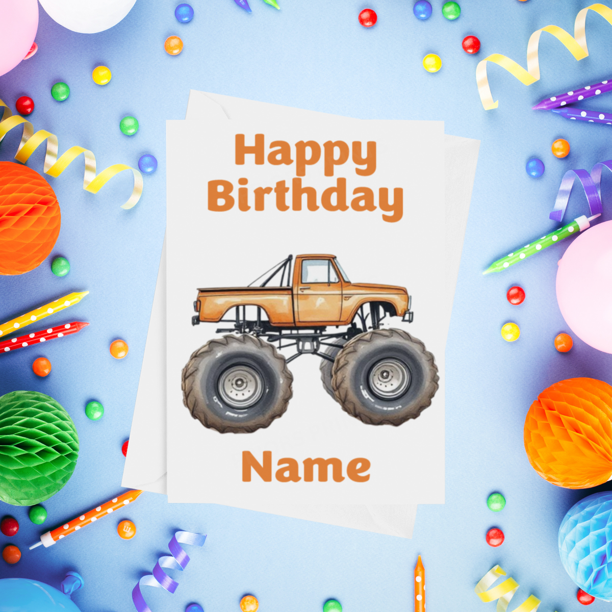 Monster Trucks Personalised Birthday Card