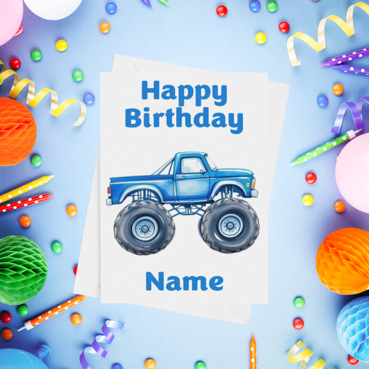 Monster Trucks Personalised Birthday Card