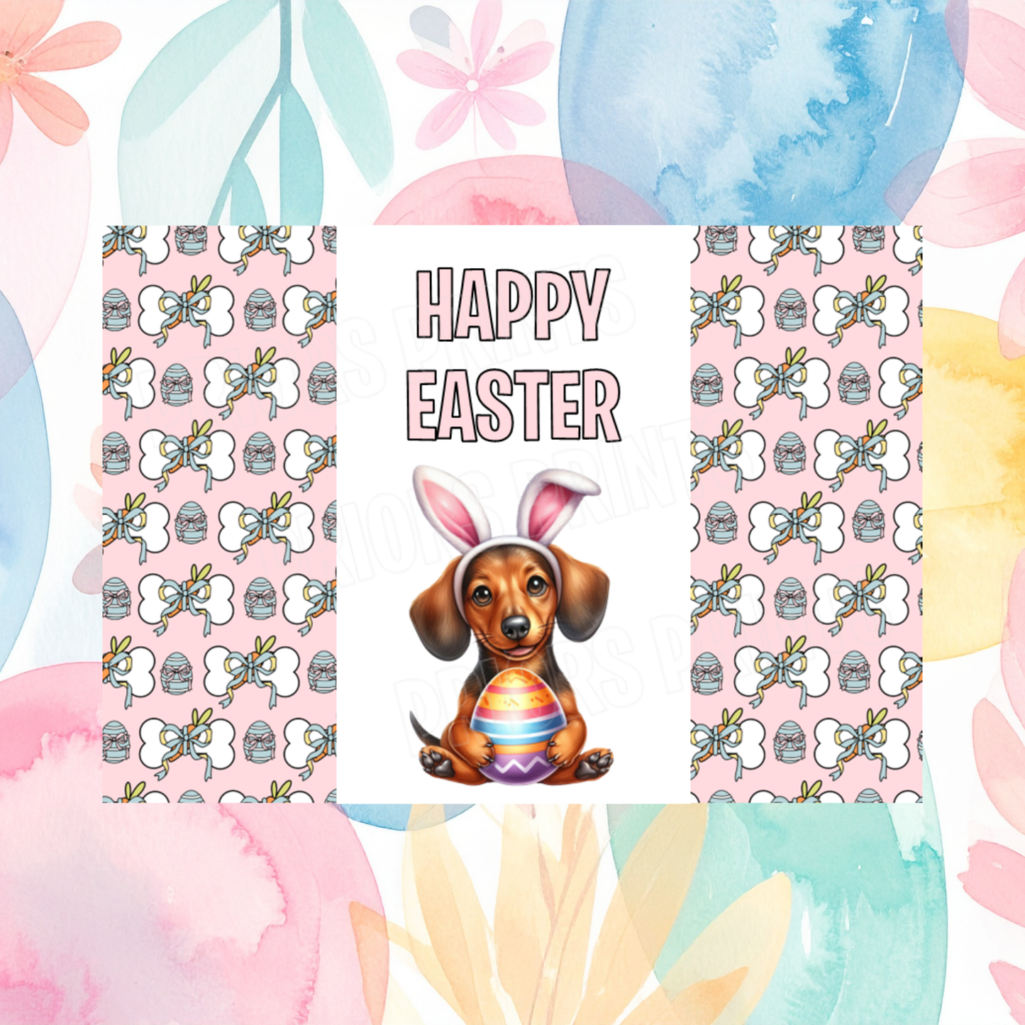 Cute Dog Easter Chocolate Bar Wrapper- Listing 1