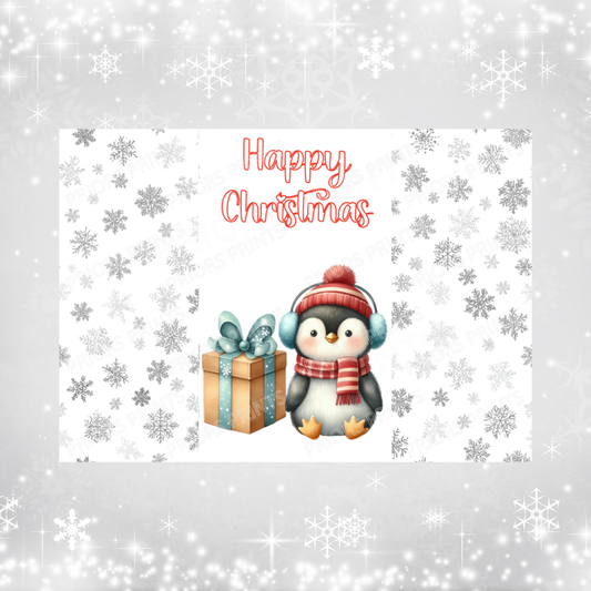Cute Penguin Christmas Chocolate Bar Wrapper