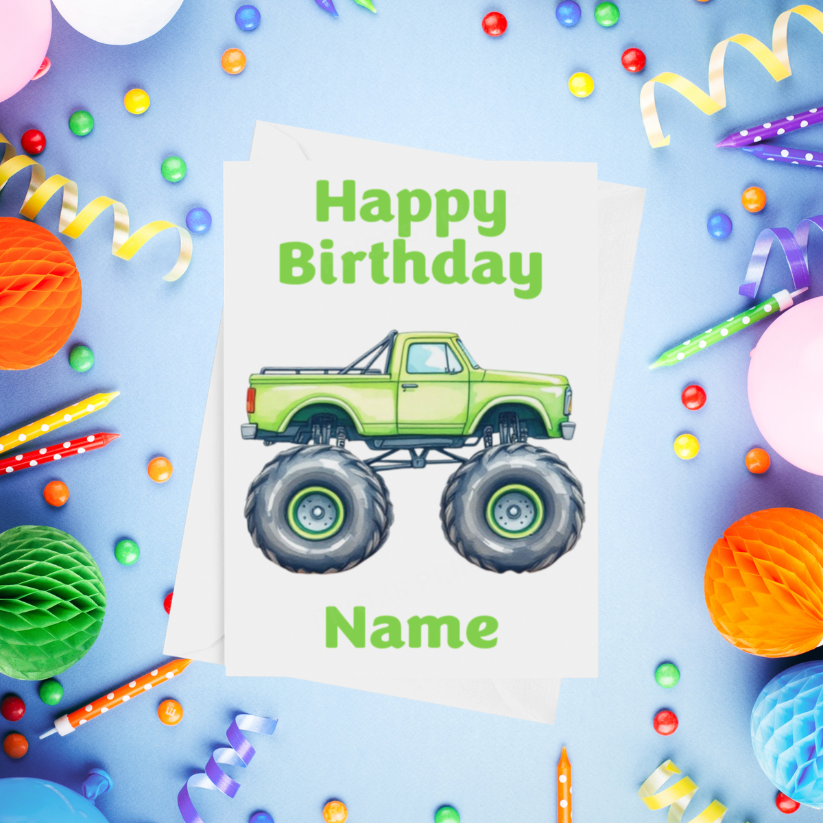 Monster Trucks Personalised Birthday Card