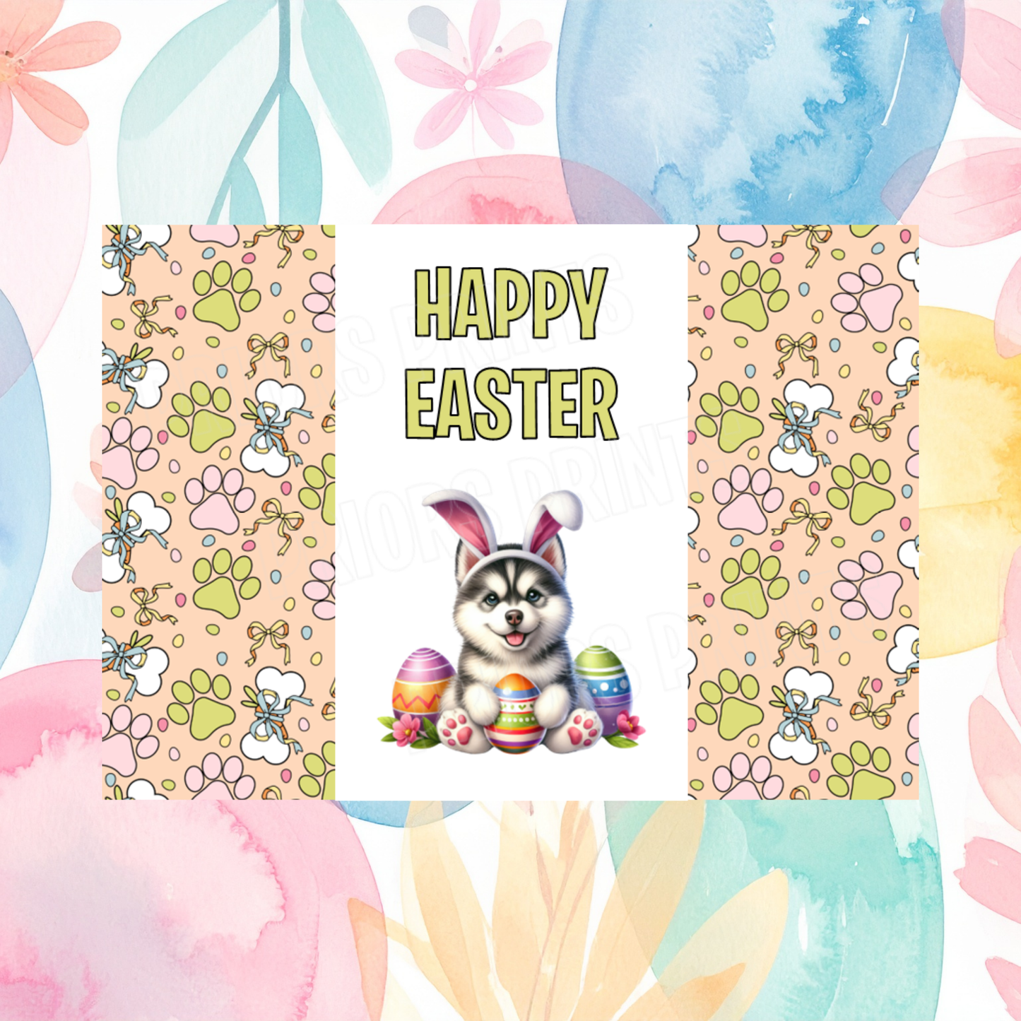 Cute Dog Easter Chocolate Bar Wrapper- Listing 1