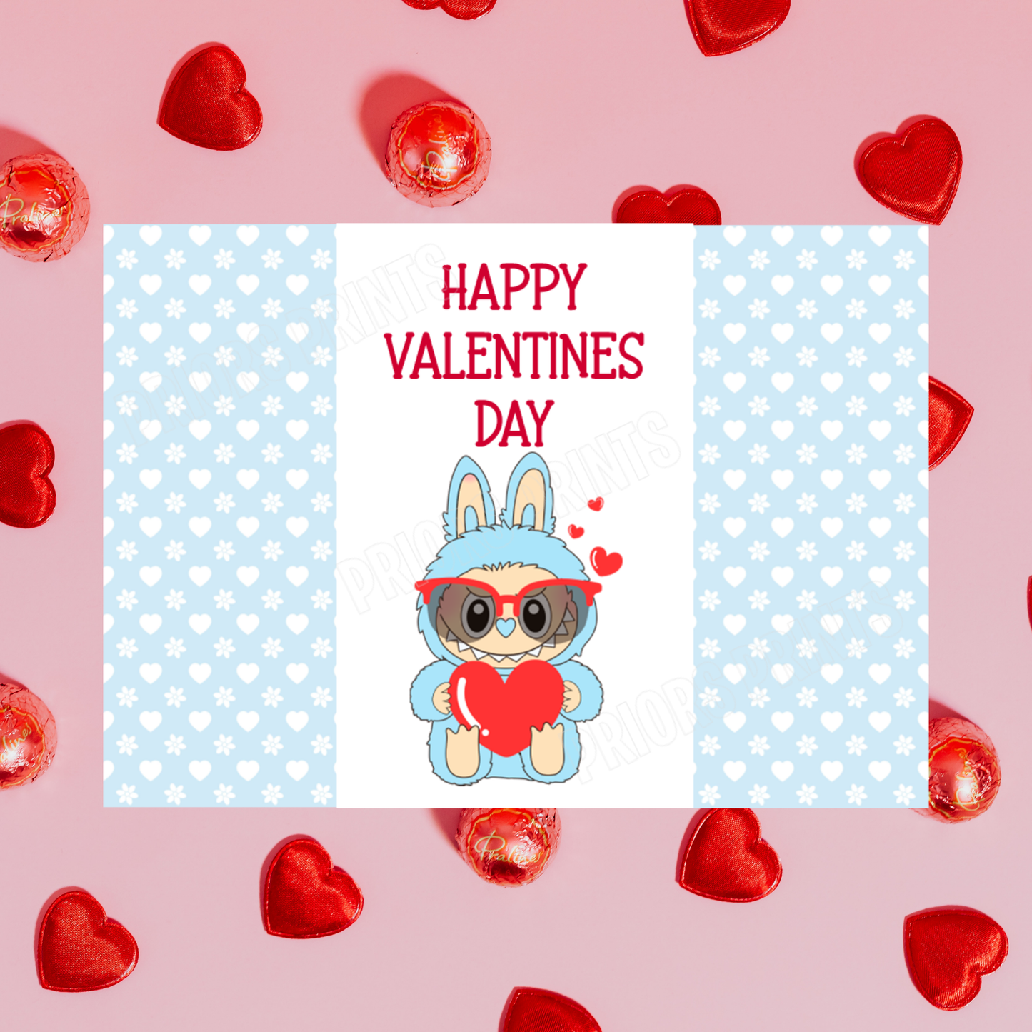 Labubu Valentines Day Chocolate Bar Wrappers