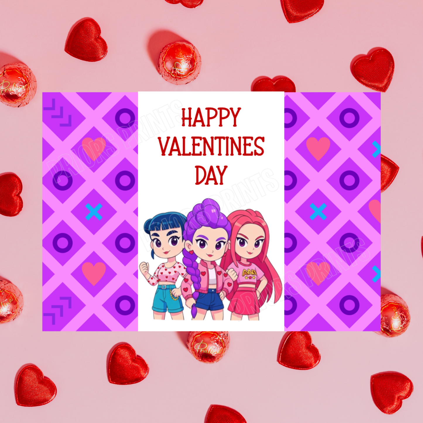 K-Pop demon Hunters Valentines Chocolate Bar Wrapper I K Pop demon Hunters I Rumi I Zoey I Mira I Huntrix I Saja Boys I Jinu I Romance