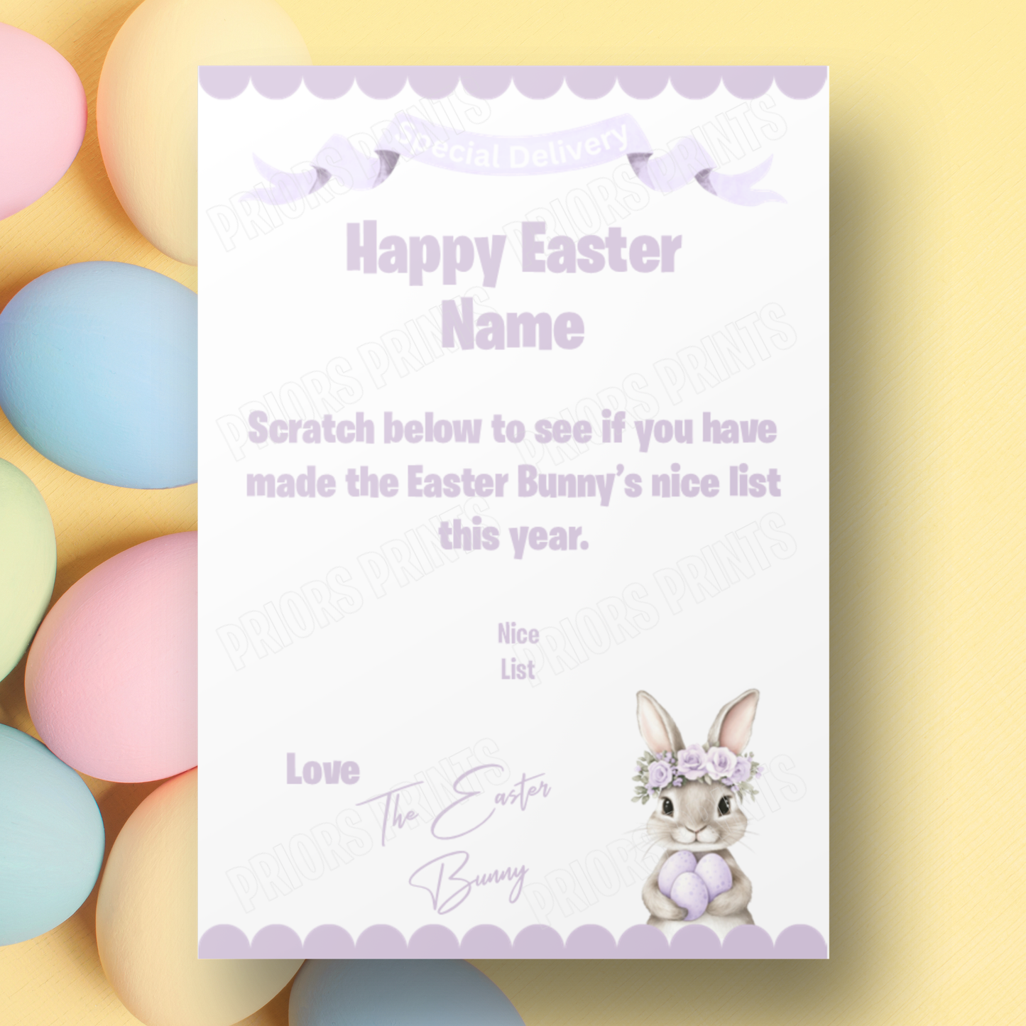 A5 Easter Bunny Scratch Card