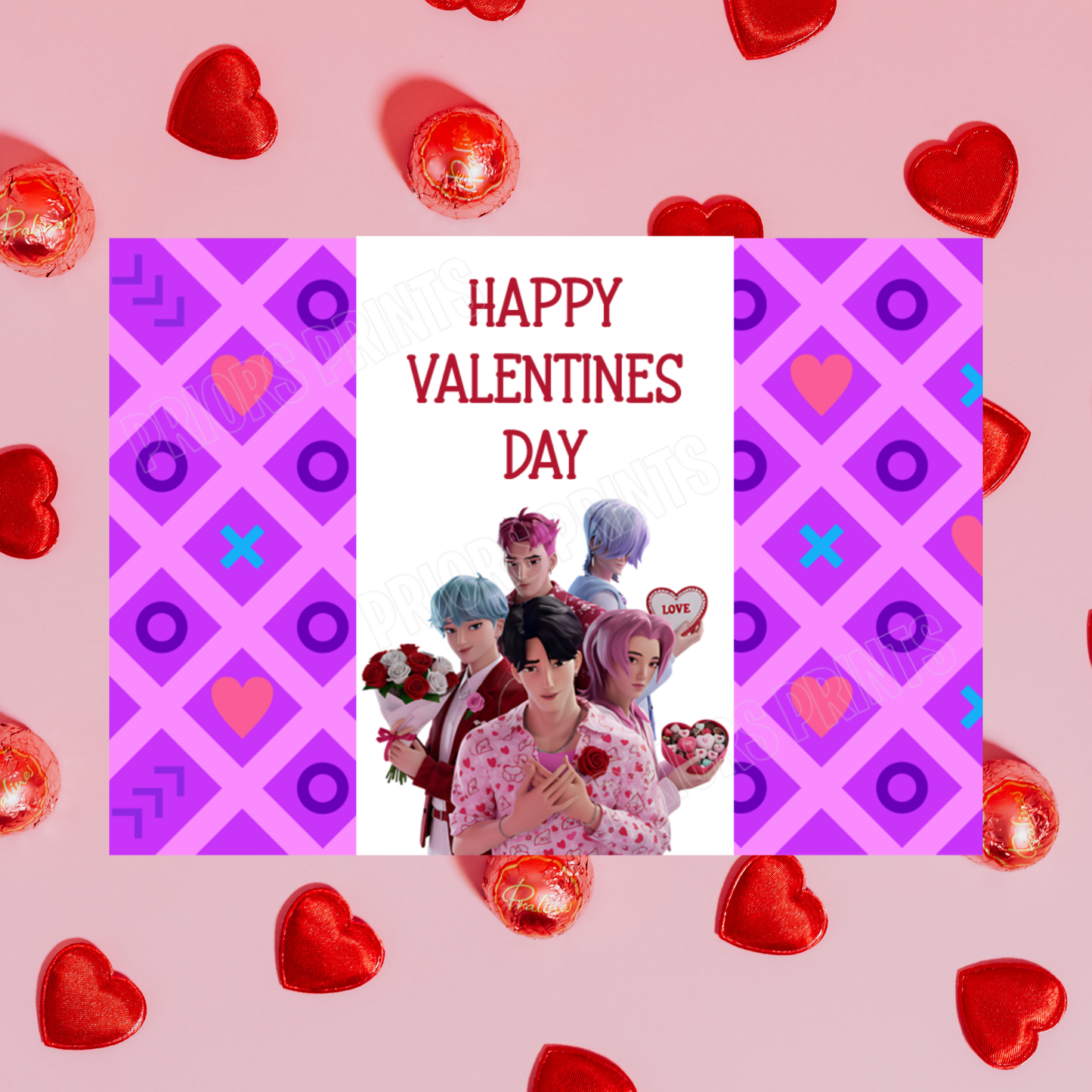 K-Pop demon Hunters Valentines Chocolate Bar Wrappers I Saja Boys I Jinu I Abs I Abby I Mystery I Romance I Baby i Huntrix