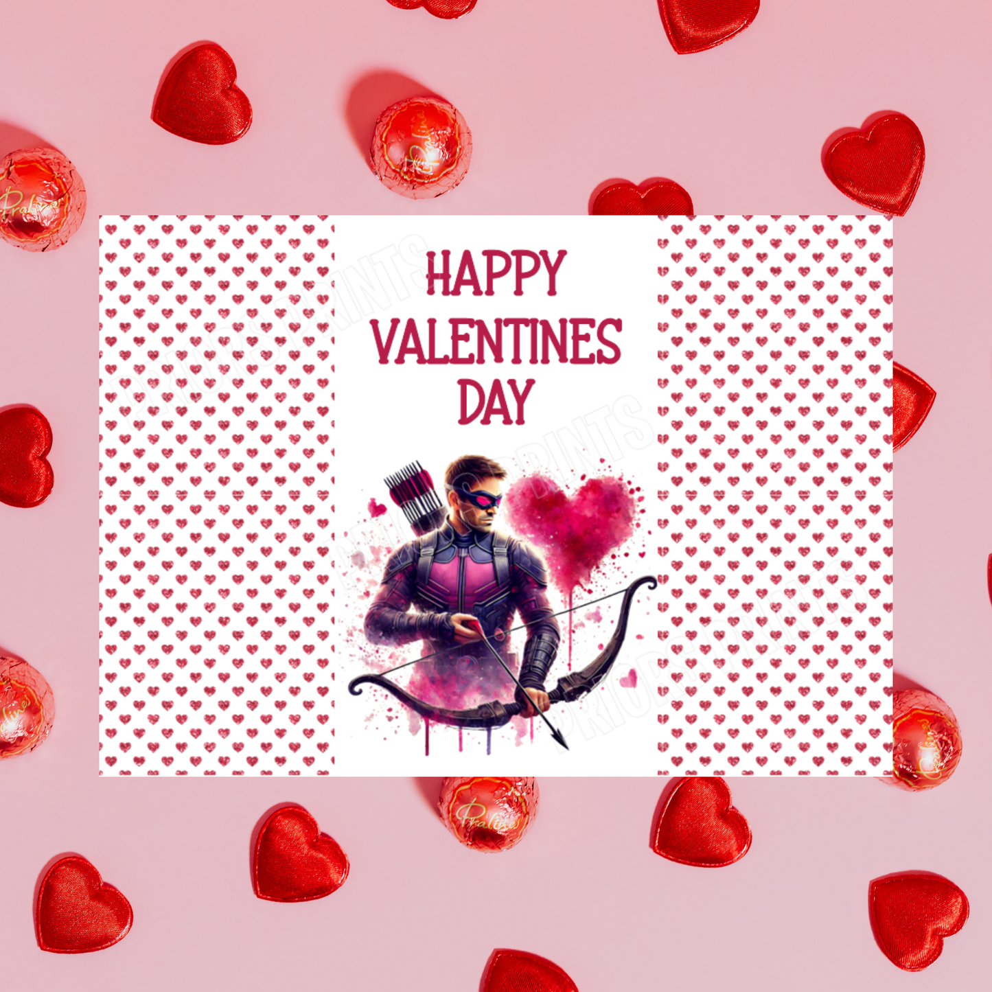 Superhero Valentines Day Chocolate Bar Wrappers Batman I Black Panther I Superman I Captain America I Hulk I Iron Man I Spiderman  Wolverine