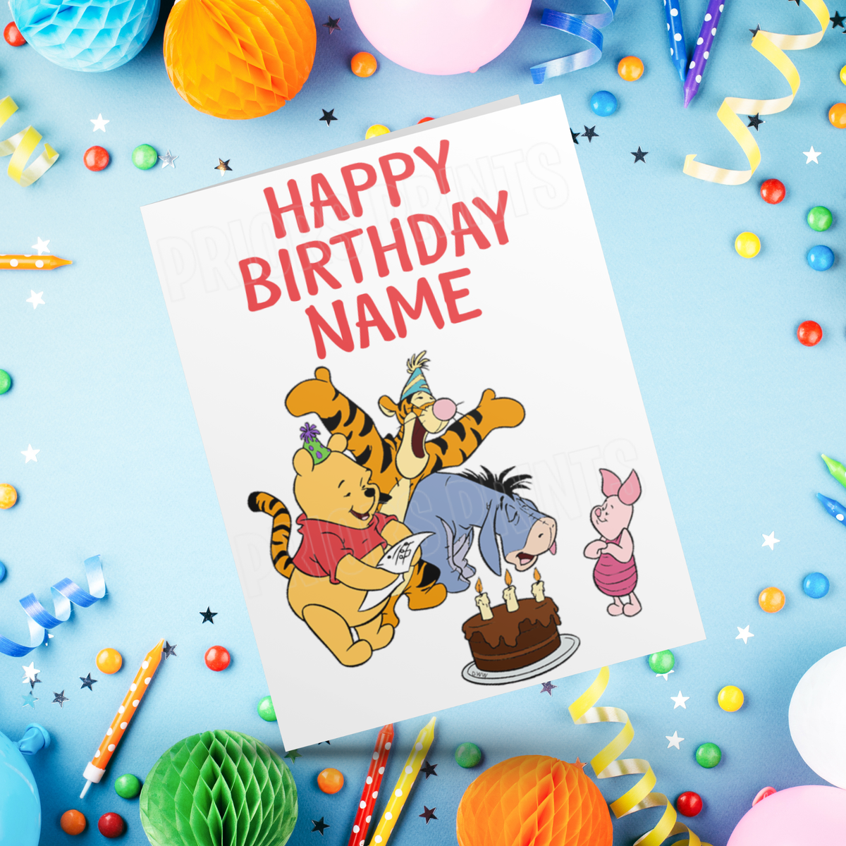 Winnie The Pooh & Friends Personalised Birthday Card