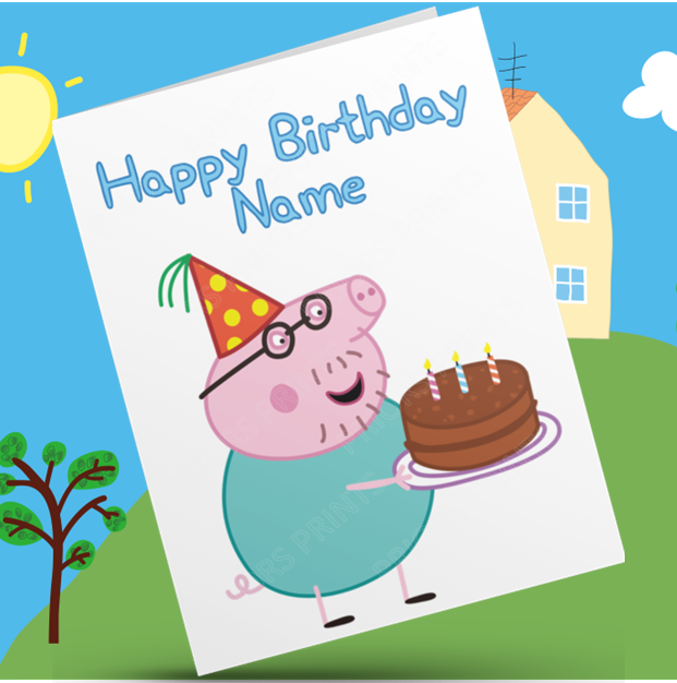 Peppa Pig Personalised Birthday Card