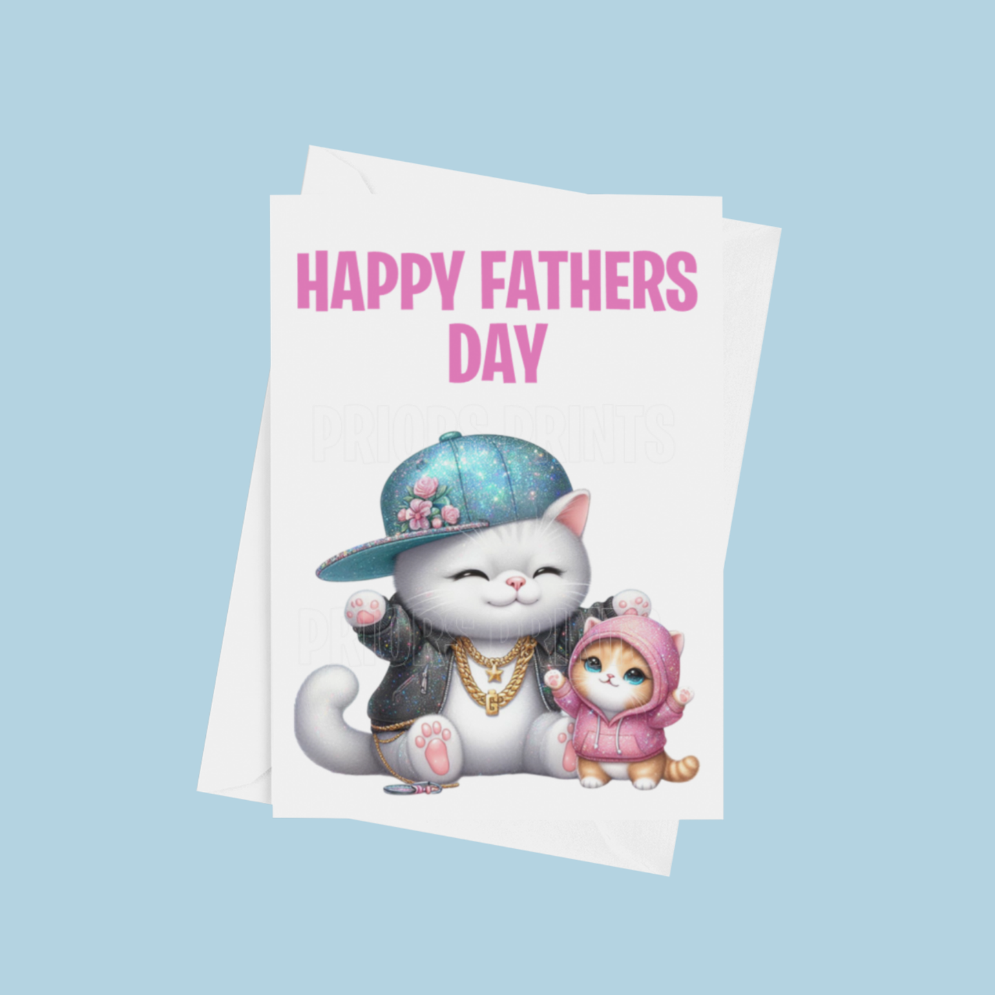 Father & Child Cool Animals Happy Fathers Day Card