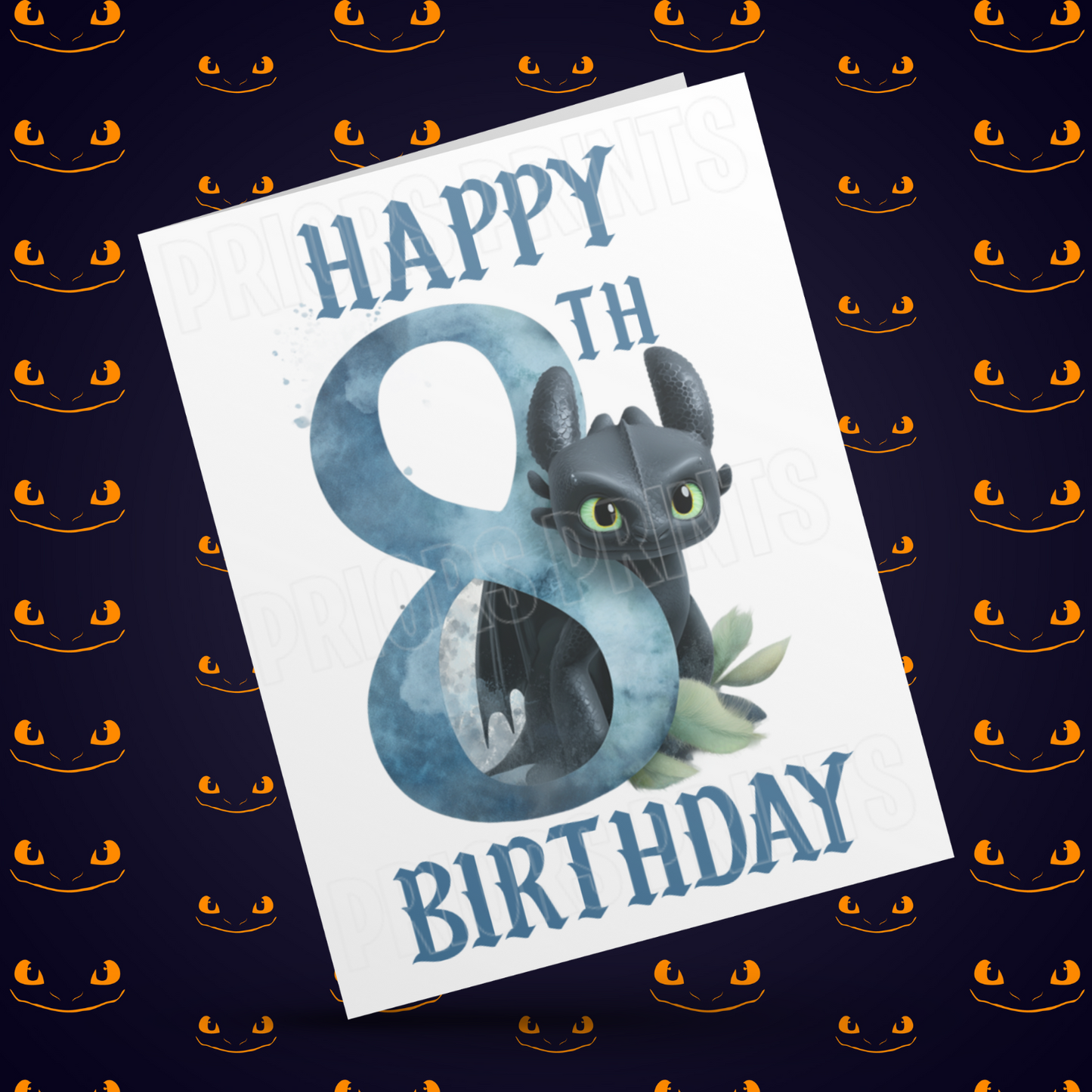 Personalised Toothless Birthday Card with Age 1-20 Years (How To Train Your Dragon)