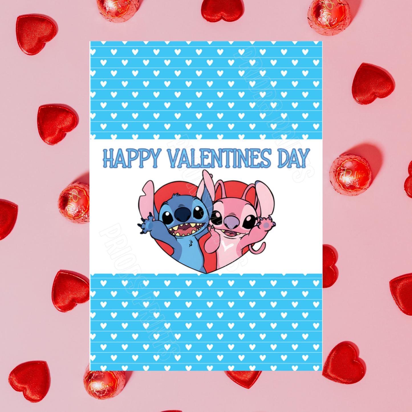 Lilo & Stitch Valentines Day Chocolate Bar Wrappers 2 I Stitch I Angel