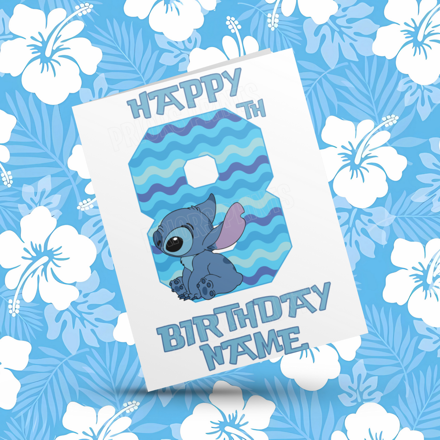 Personalised Stitch Birthday Card with Age 1-20 Years