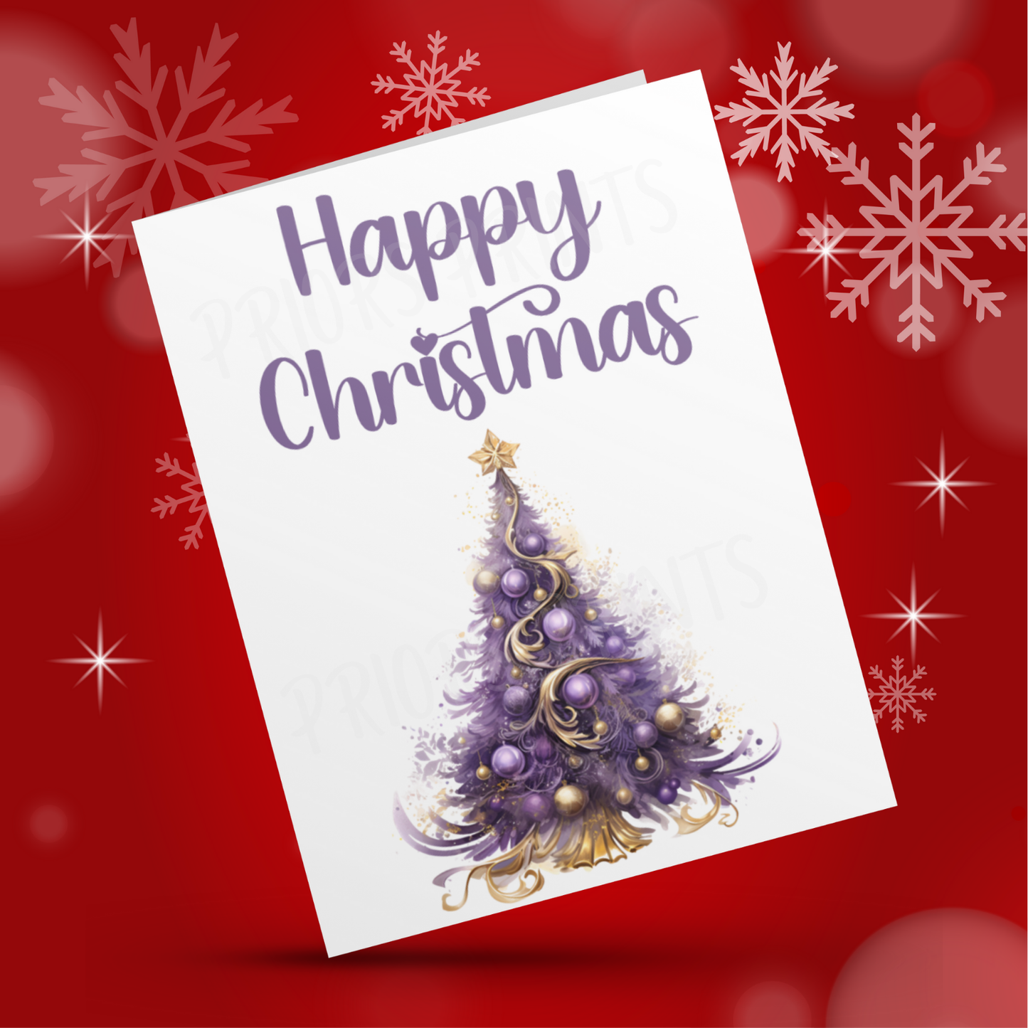 Cute Purple Christmas Cards