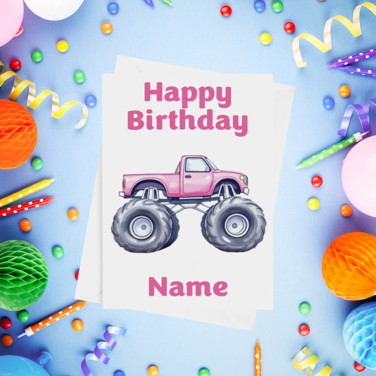 Monster Trucks Personalised Birthday Card