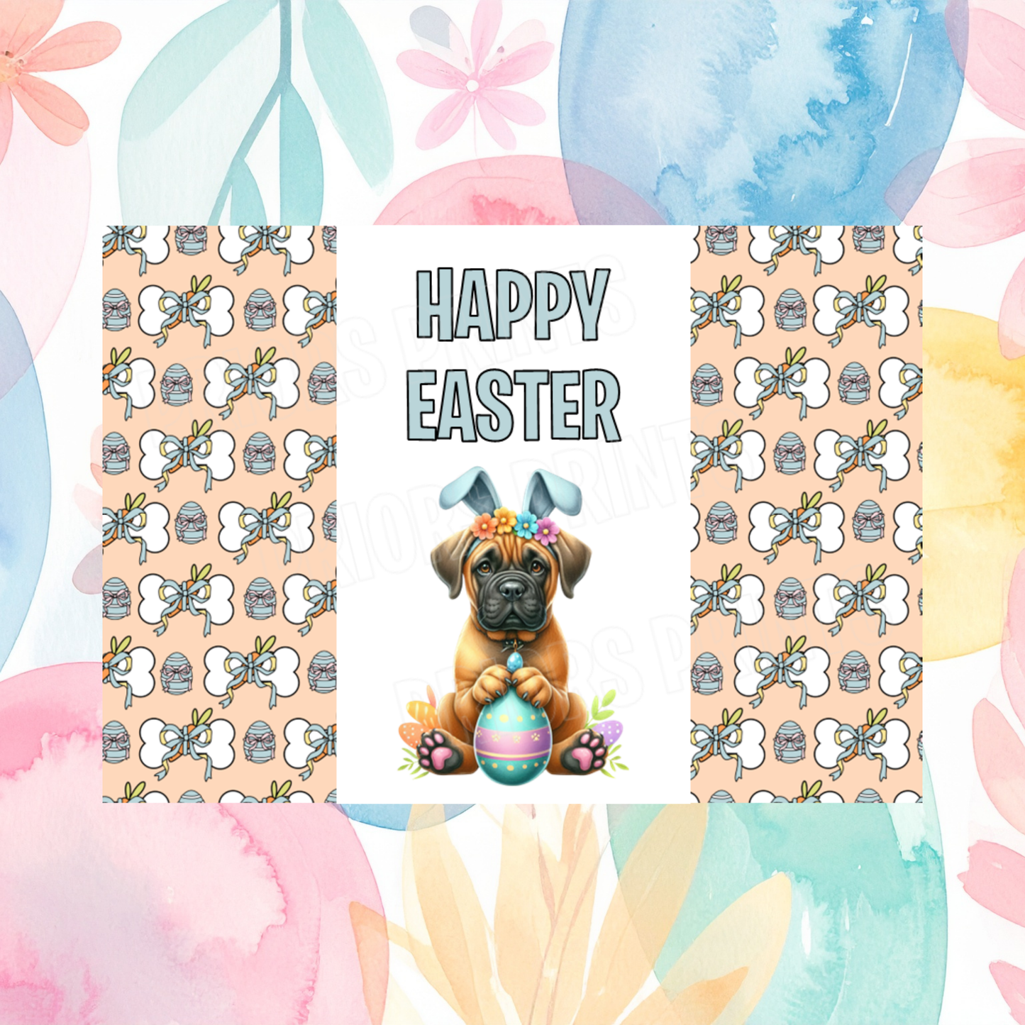 Cute Dog Easter Chocolate Bar Wrapper- Listing 1