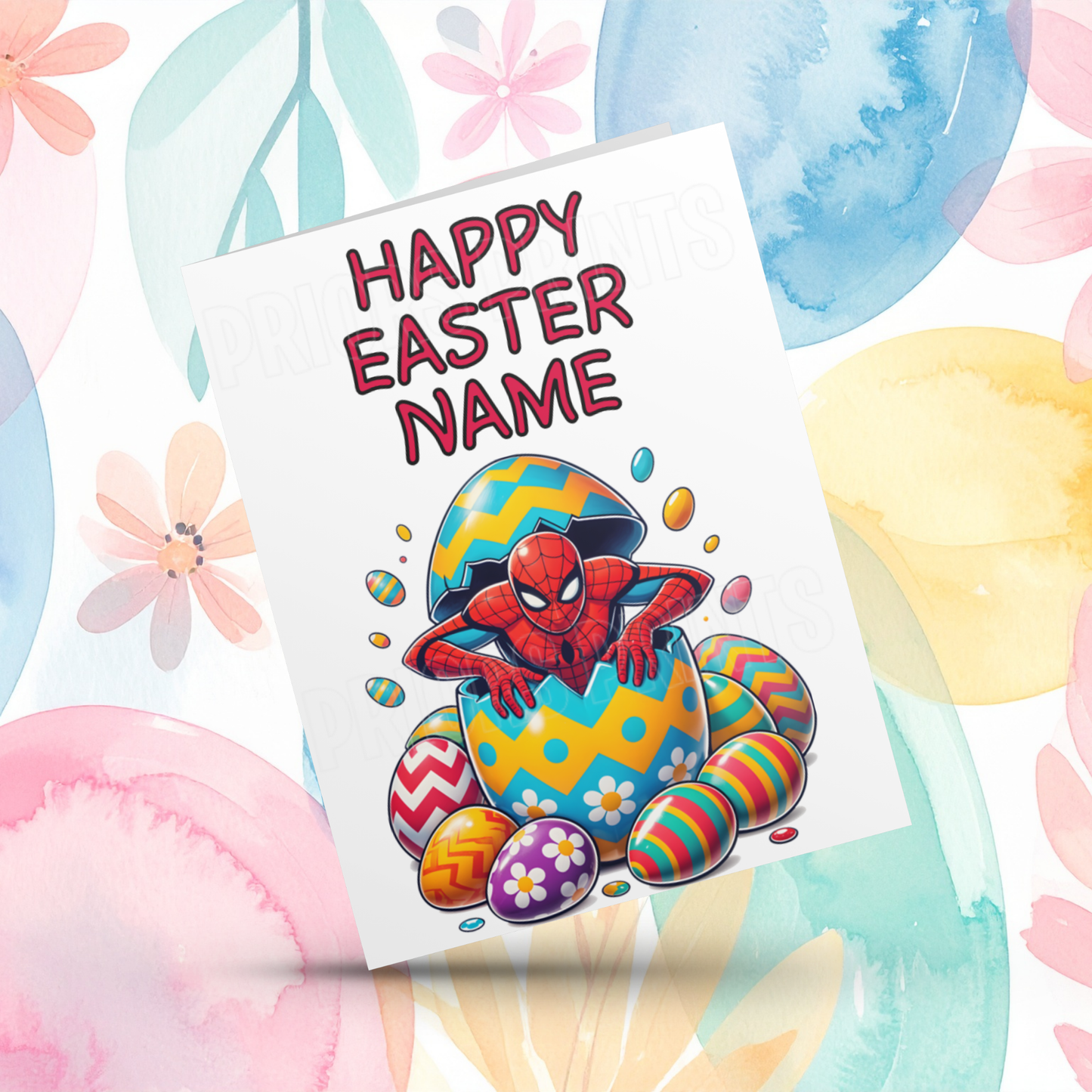 Mixed Characters in Easter Egg Personalised Easter Card- Listing 2