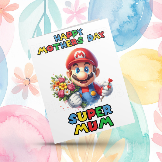 Super Mario Mothers Day Card for Female Relatives